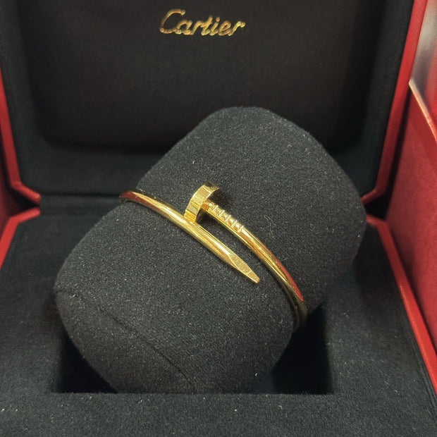 CARTIER JUSTE UN CLOU ARMREIF, ARMBAND, KLASSISCHES MODELL GELBGOLD GR. 15 2023