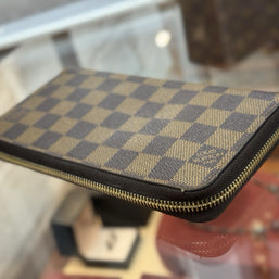 Louis Vuitton Zippy Geldbörse Portemonnaie Damier Ebene Canvas