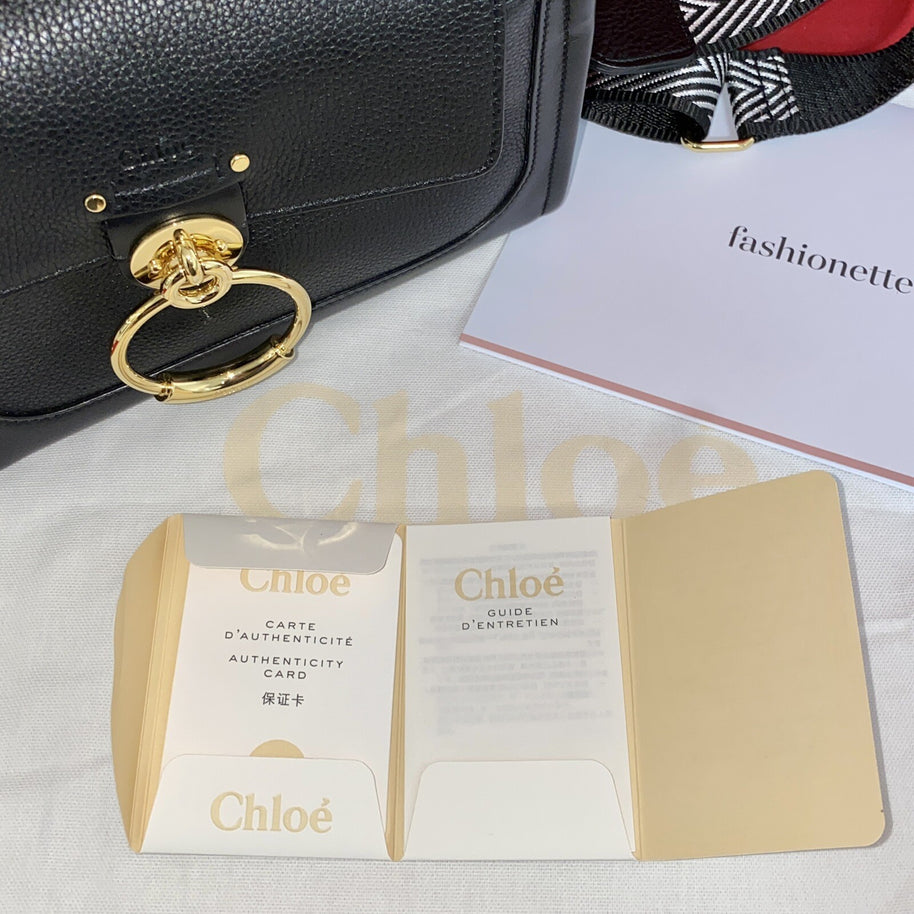 Chloe Tess Day Mini Crossbody Bag Leather Black kleine Umhängetasche Schwarz