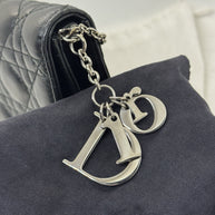 Dior Lady Pouch Clutch Umhängetasche Abend Täschchen Lammleder Schwarz