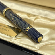 1996 PELIKAN M800 CONCERTO 925 Vermeil & Blau Limited Edition OB 18C Feder Gold