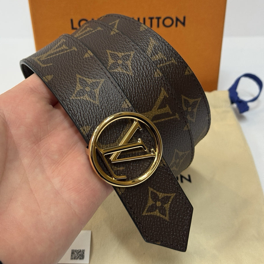 Louis Vuitton LV Circle Wendegürtel 35 mm Monogram/Schwarz M0564U wie Neu Gr. 95