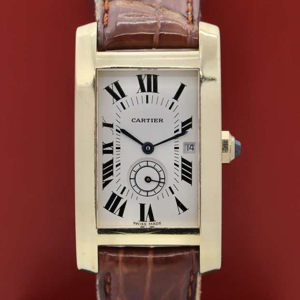 Cartier Tank Américaine Americaine 18k Gold Ref. 8012905 Orig. Papiere & Service