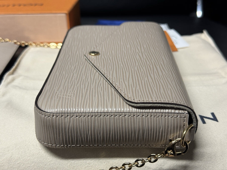 Louis Vuitton M68758 Pochette Felicie Epi Leder Beige Taupe Umhängetasche