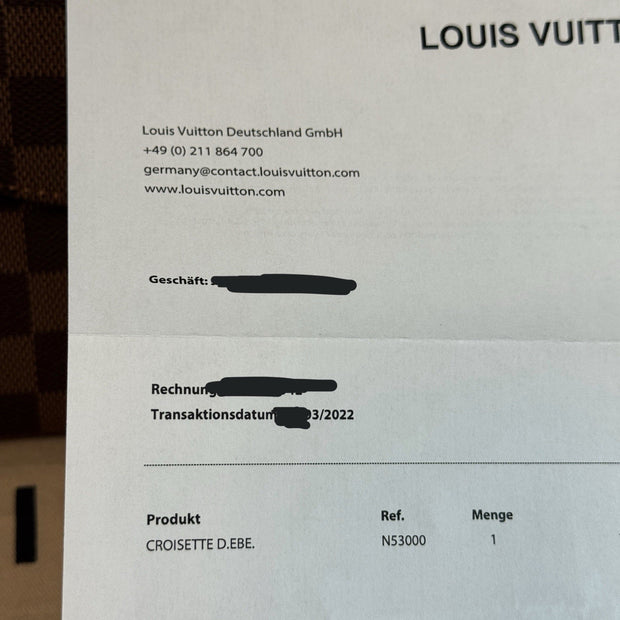 Louis Vuitton N53000 Croisette Damier Ebene Umhängetasche Rechnung 2022 wie NEU