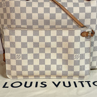 Louis Vuitton Neverfull MM + Pochette Damier Azur 2019 mit Original Rechnung
