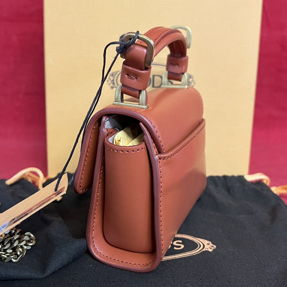 TOD’S TODS TSI MINI BAG MICRO ROR TERRACOTTA LEDER UMHÄNGETASCHE NEU