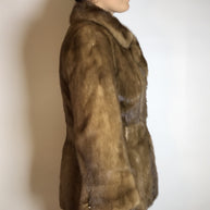 Moderne Nerzjacke hellbraun Sonderanfertigung vom Kürschner Gr. 34/36 Damen