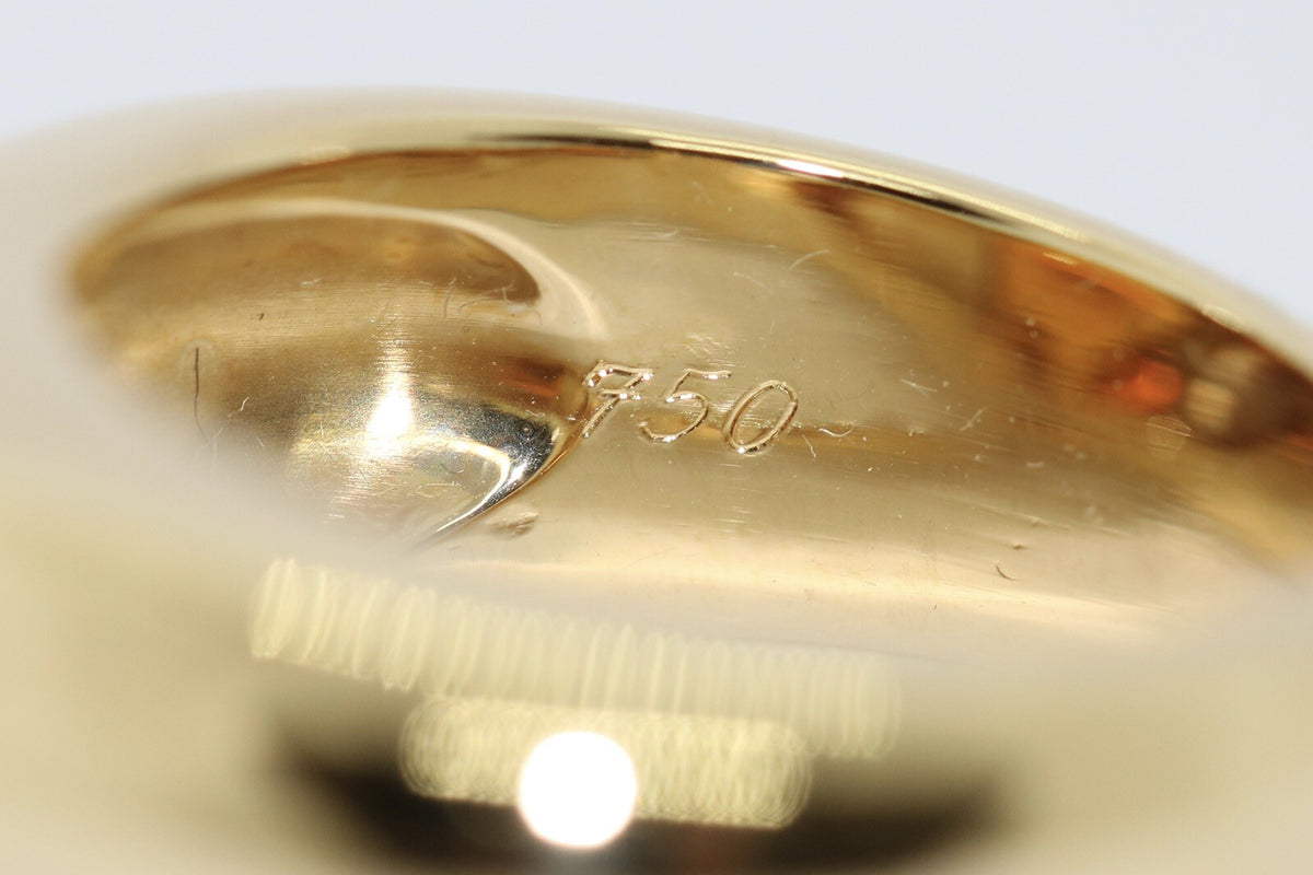 Massiver Wempe Ring mit großem Citrin im Facettenschliff 750er Gelbgold Gr. 51