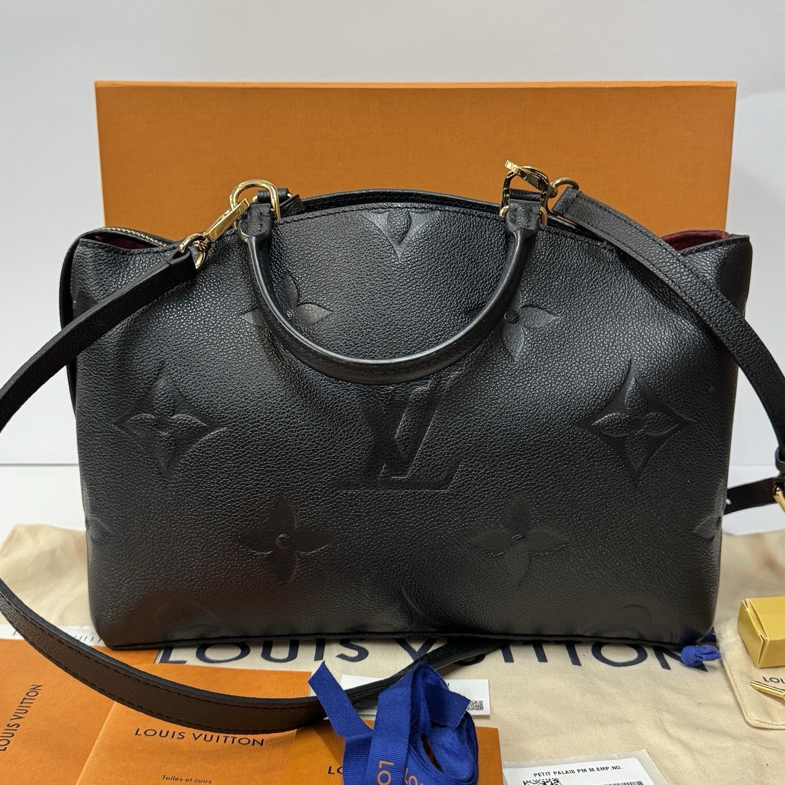 Louis Vuitton Petit Palais PM M58916 Monogram Empreinte Leder Schwarz