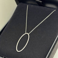 Tiffany & Co. Metro Halskette mit Oval Brillant Anhänger 750er Weißgold Collier