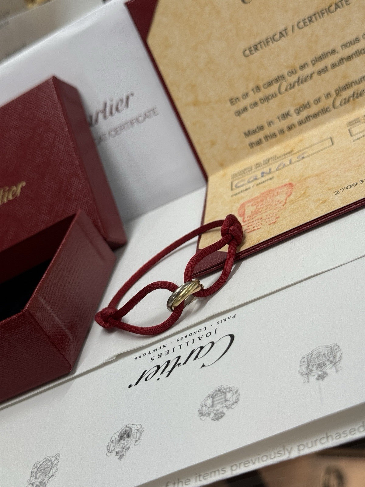Cartier Trinity Armband Tricolor 18 Karat Weißgold, Gelbgold & Roségold
