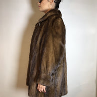 Schöne lange Nerzjacke naturbraun, Exklusiv vom Kürschner Gr. 36/38 Damen
