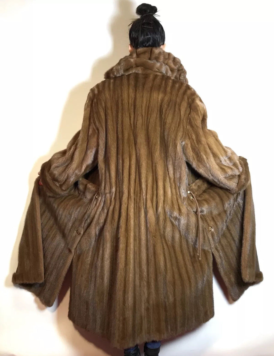 Wunderschöner langer Nerzmantel braun SAGA MINK by ROLF SCHULTE Gr. 42/44 Damen