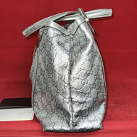 Gucci Guccissima Britt Silver Tote bag Damen Handtasche Silber Leder 162094