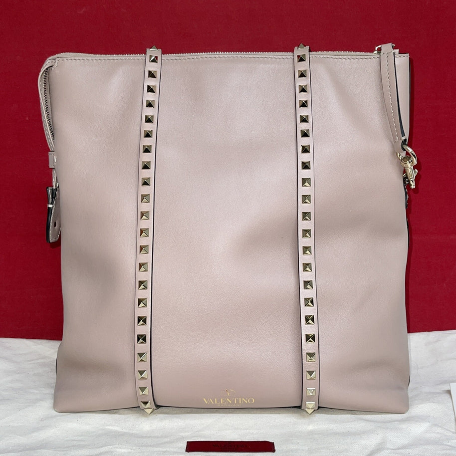 Valentino Garavani Rockstud Double Handle Bag Poudre Damen Handtasche Shopper