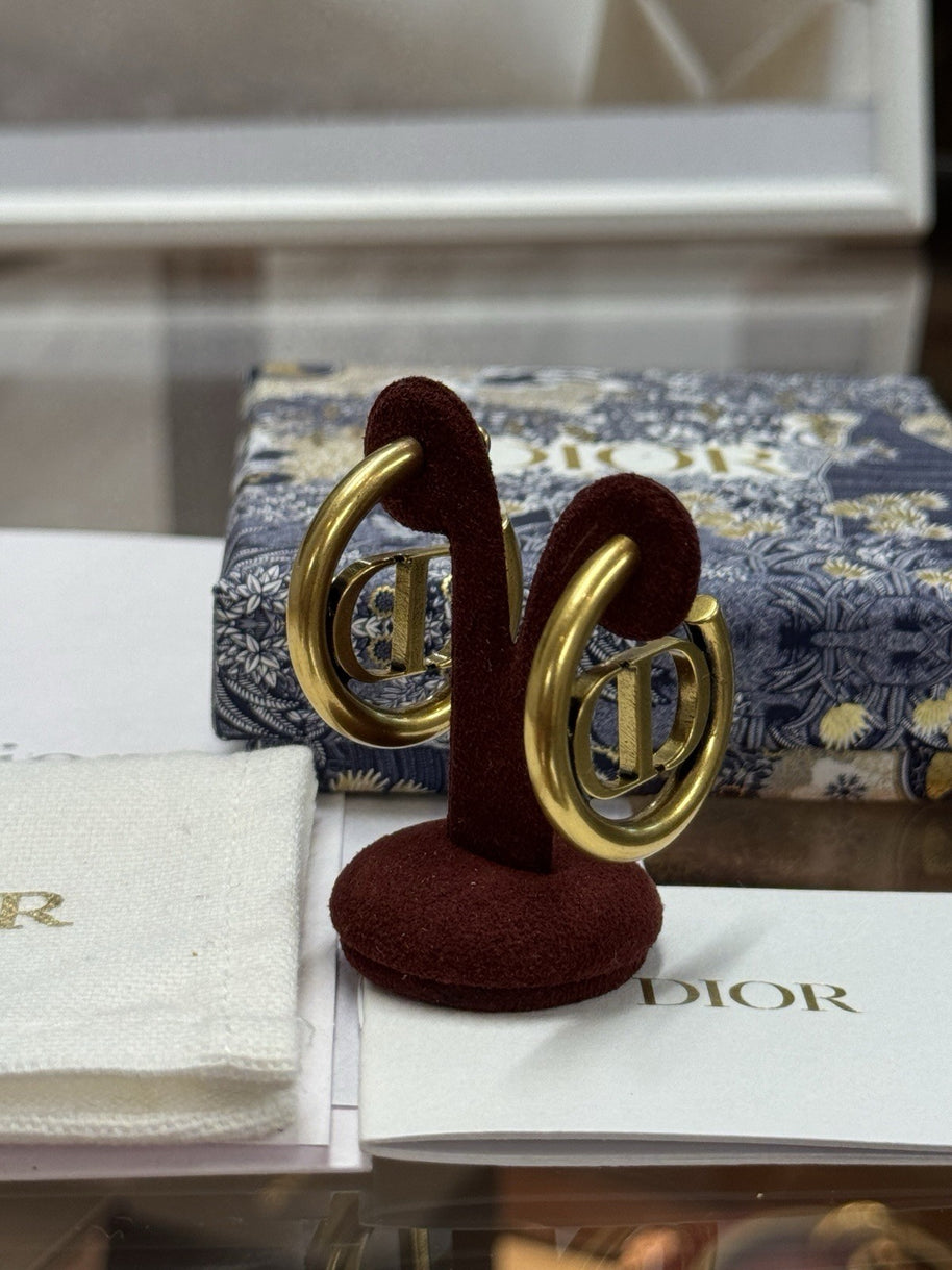 Dior Creolen, Ohrringe CD Montaigne Gold E1285, Christian Dior Hoop Earrings