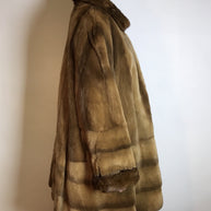 Traumhafter geschorener 3/4 Nerzmantel braun vom Kürschner Gr. 42/44 Damen