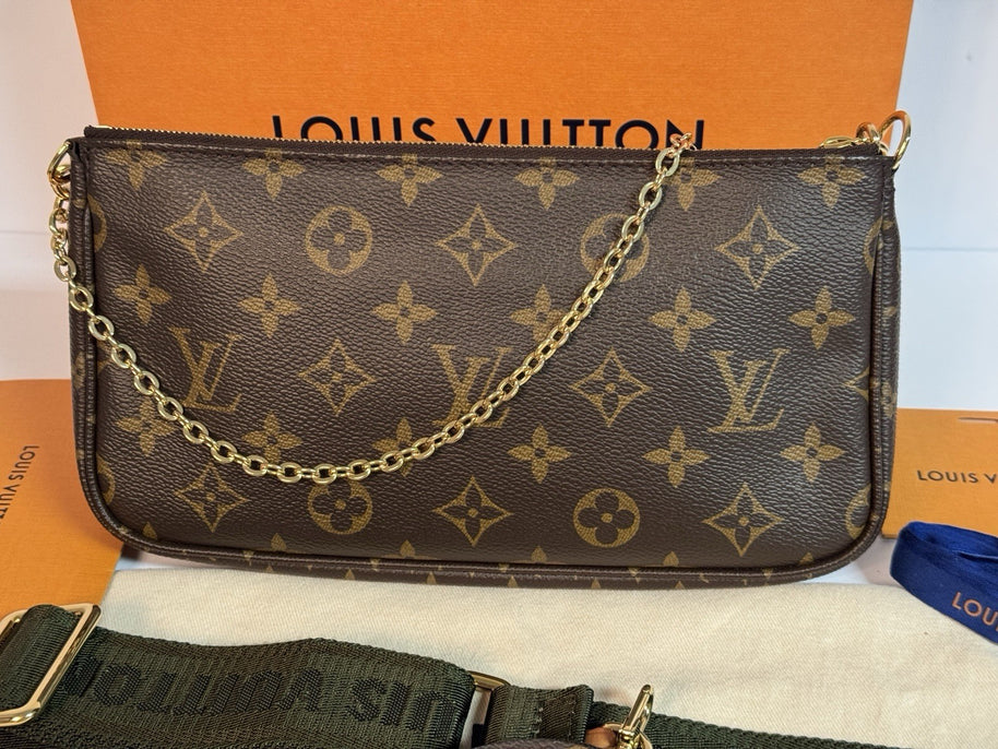 Louis Vuitton Multi Pochette aus 2023 mit Original Rechnung in Khaki Top Zustand