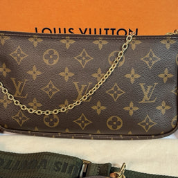 Louis Vuitton Multi Pochette aus 2023 mit Original Rechnung in Khaki Top Zustand