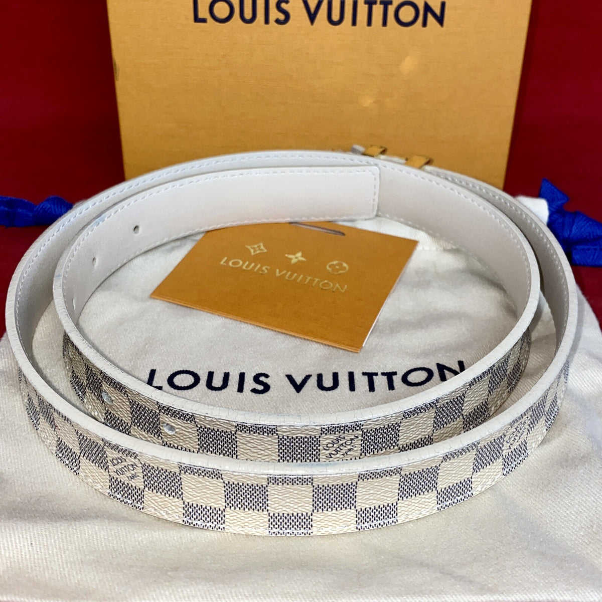 Louis Vuitton M9268 Damengürtel Damier Azur Gürtel Gr. 85 Gold 2019