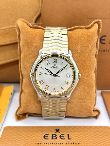 Ebel Wave Classic Herren XL 37mm Stahl/Gold 18K Ref. 1187151 wie NEU