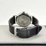 Nomos Glashütte Tangente 38 großes Modell Datum Handaufzug Glasboden Ref. 130