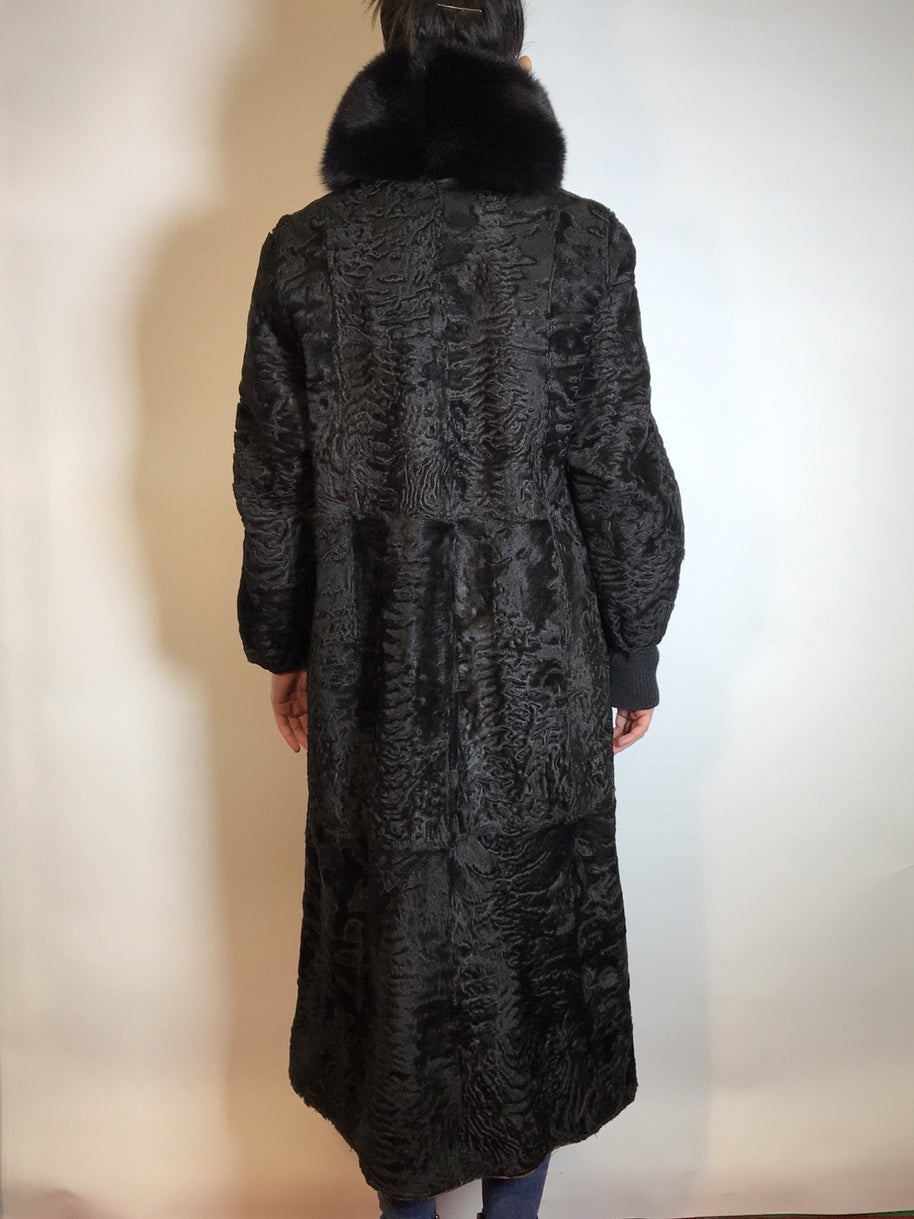 Ausgefallener Breitschwanzpersianer Mantel vom Kürschner Wendemantel 36/38 Damen