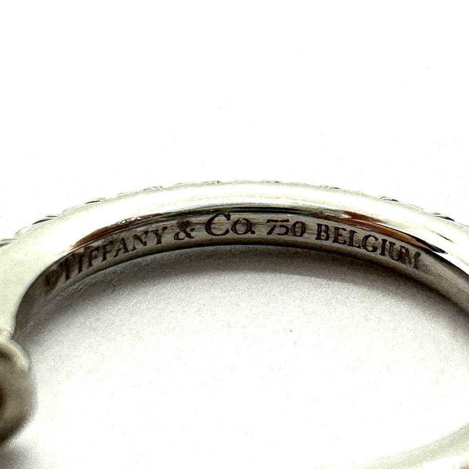 Tiffany & Co. Metro Creolen 750er Weißgold mit Brillanten Ohrringe Ohrstecker
