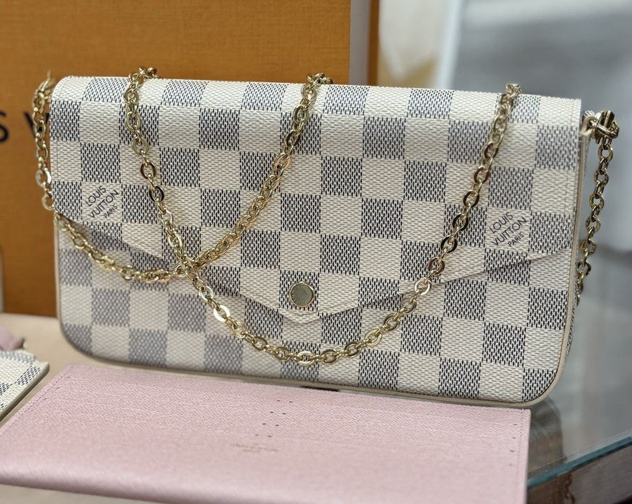 Louis Vuitton Pochette Felicie Damier Azur Umhängetasche
