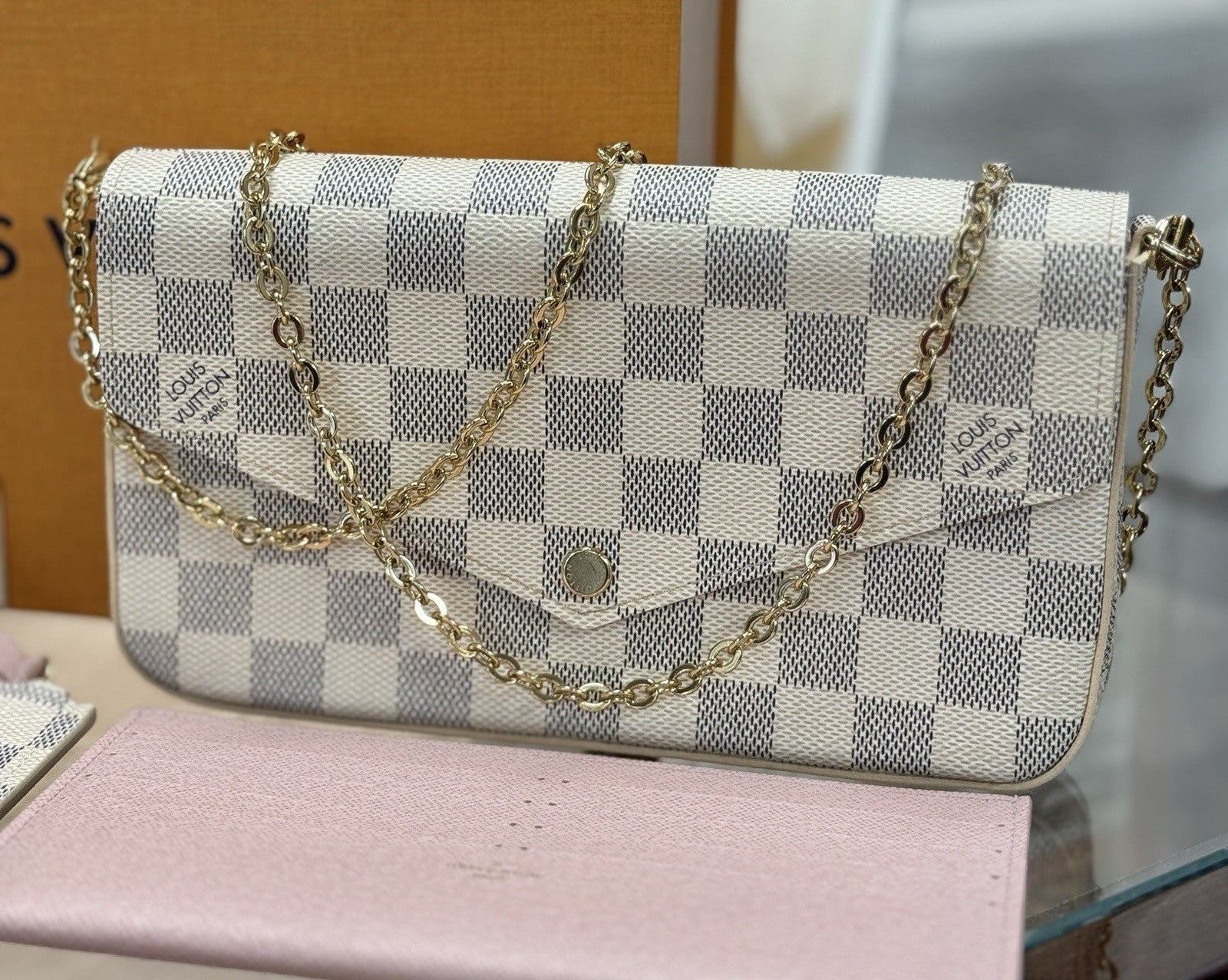 Louis Vuitton Pochette Felicie Damier Azur Umhängetasche