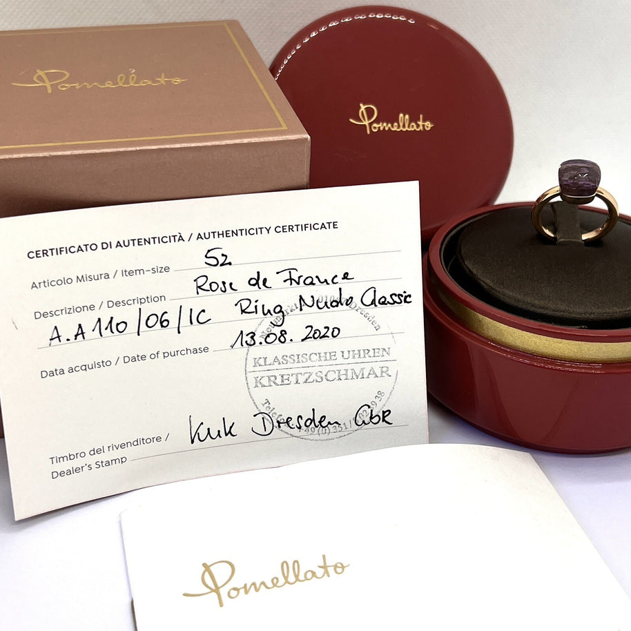 Pomellato Nudo Ring Gr. 52 Rose de France 750er Rosegold mit Amethyst