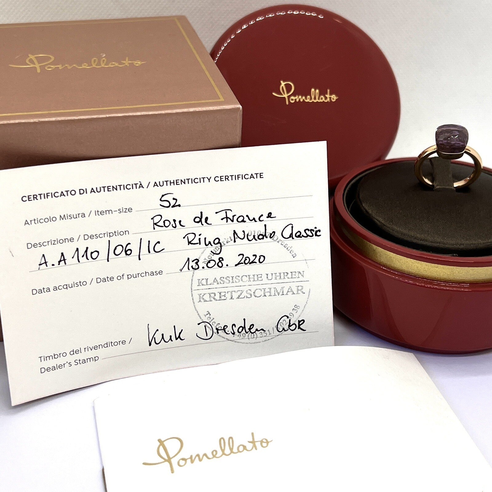 Pomellato Nudo Ring Gr. 52 Rose de France 750er Rosegold mit Amethyst