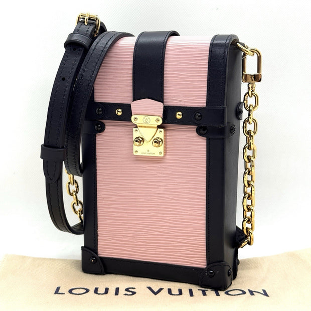 Louis Vuitton Pochette Trunk Vertical Schwarz & Rose Ballerine Epi Umhängetasche