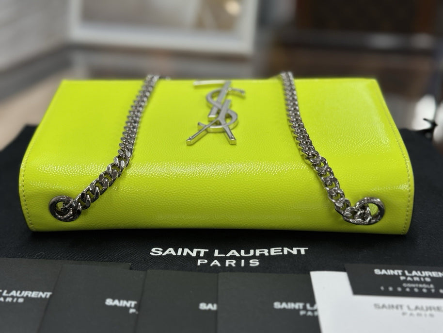 Yves Saint Laurent Kate YSL Summer Edition Neon Gelb Leder Umhängetasche