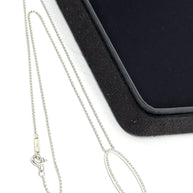 Tiffany & Co. Metro Halskette mit Oval Brillant Anhänger 750er Weißgold Collier