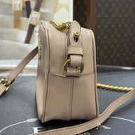 Prada Bandoliera Chain Bag Saffiano Leder Cipria Rosa Puder Umhängetasche 1BH149