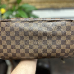Louis Vuitton Neverfull MM Damier Ebene & Rosa 2016 Shopper Top Zustand
