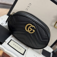 Gucci GG Marmont Gürteltasche Bumbag Leder Schwarz/Gold 476434