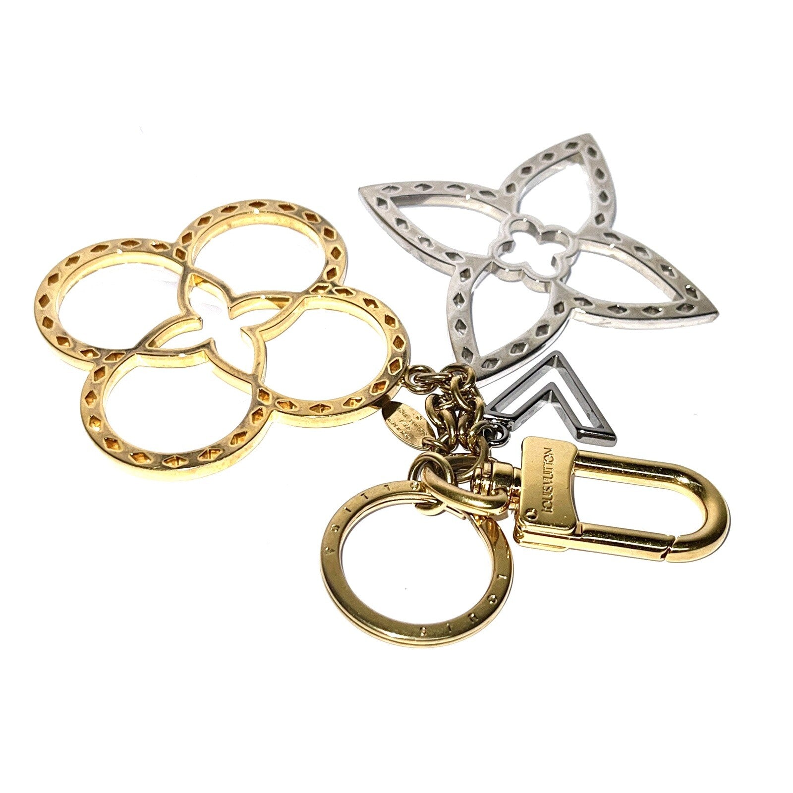 Louis Vuitton Taschen- / Schlüsselanhänger Silber/Gold Carm Neo Tapage M00001