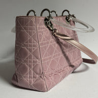 Lady Dior Rose Clear Handle Nylon small Shoulder Bag Rosa kleine Schultertasche