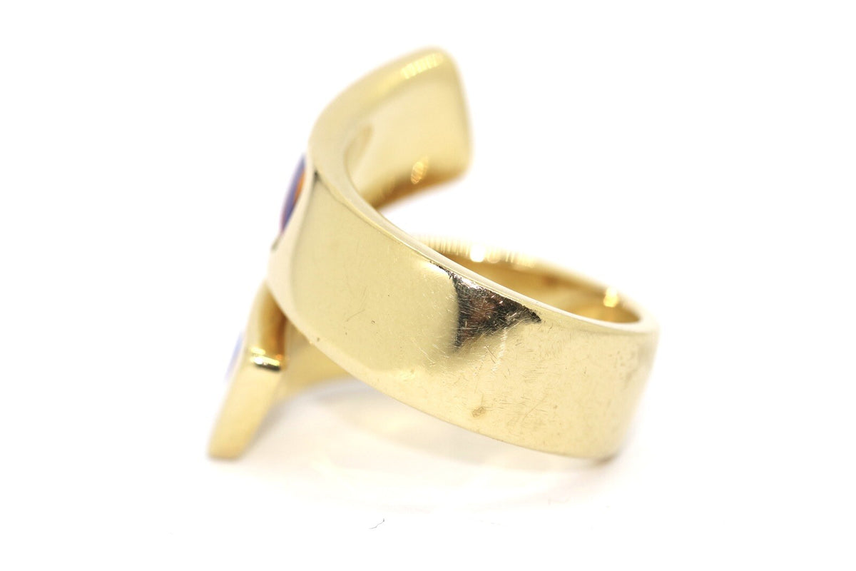 Frey Wille Ring Hundertwasser „Spirals of Life“ 750er 18K Gelbgold & Emaille