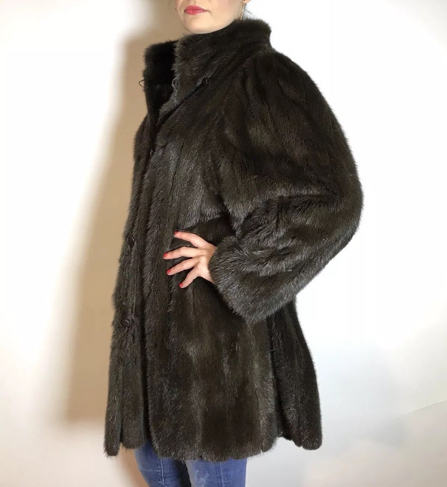 Ausgefallene Nerzjacke grau Sonderanfertigung vom Kürschner Gr. 38/40 Damen