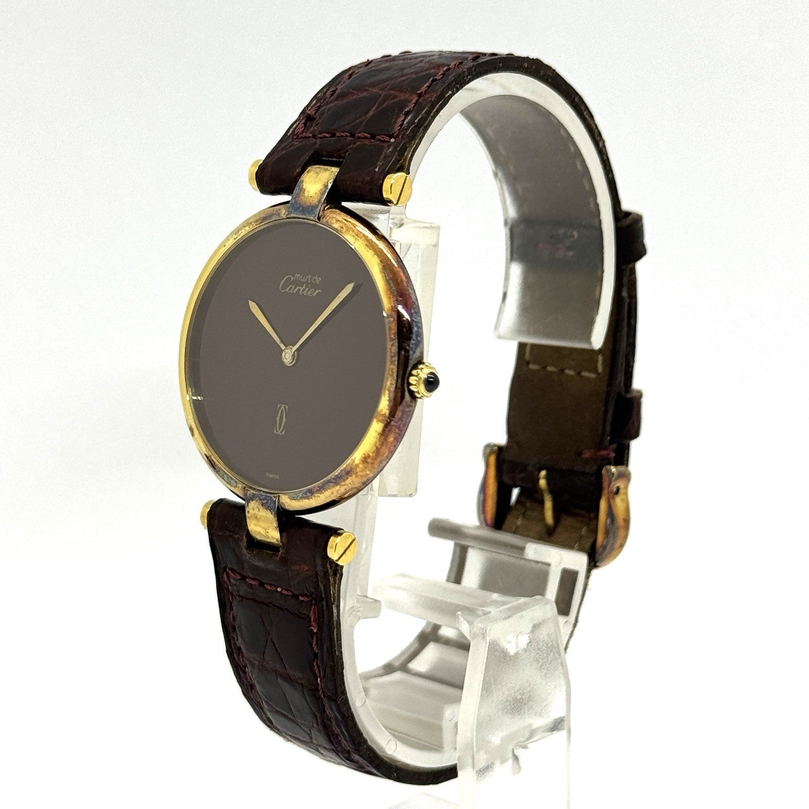 Cartier Vendome Medium 30mm Bordeaux Vermeil Must Damenuhr