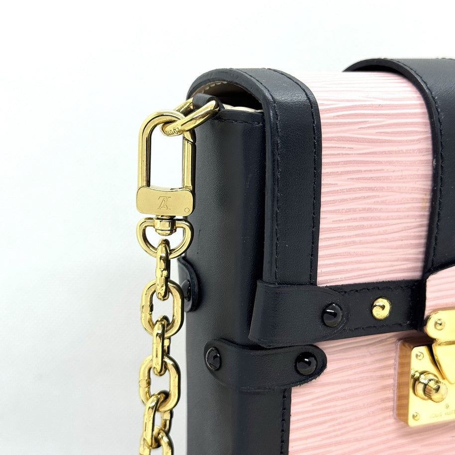 Louis Vuitton Pochette Trunk Vertical Schwarz & Rose Ballerine Epi Umhängetasche