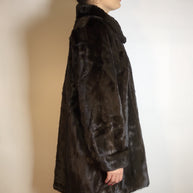 Schöne lange Nerzjacke, 3/4 Nerzmantel dunkelbraun vom Kürschner Gr. 38/40 Damen