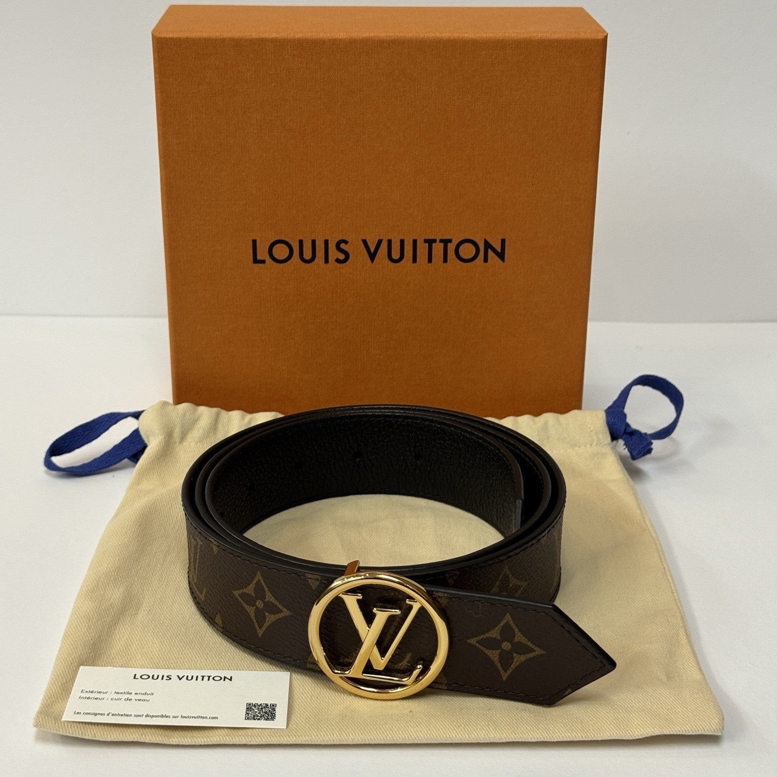 Louis Vuitton LV Circle Wendegürtel 35 mm Monogram/Schwarz M0564U wie Neu Gr. 95