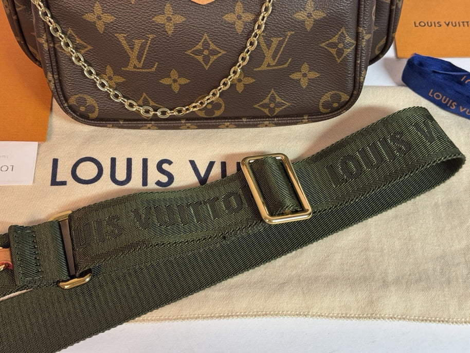 Louis Vuitton Multi Pochette aus 2023 mit Original Rechnung in Khaki Top Zustand