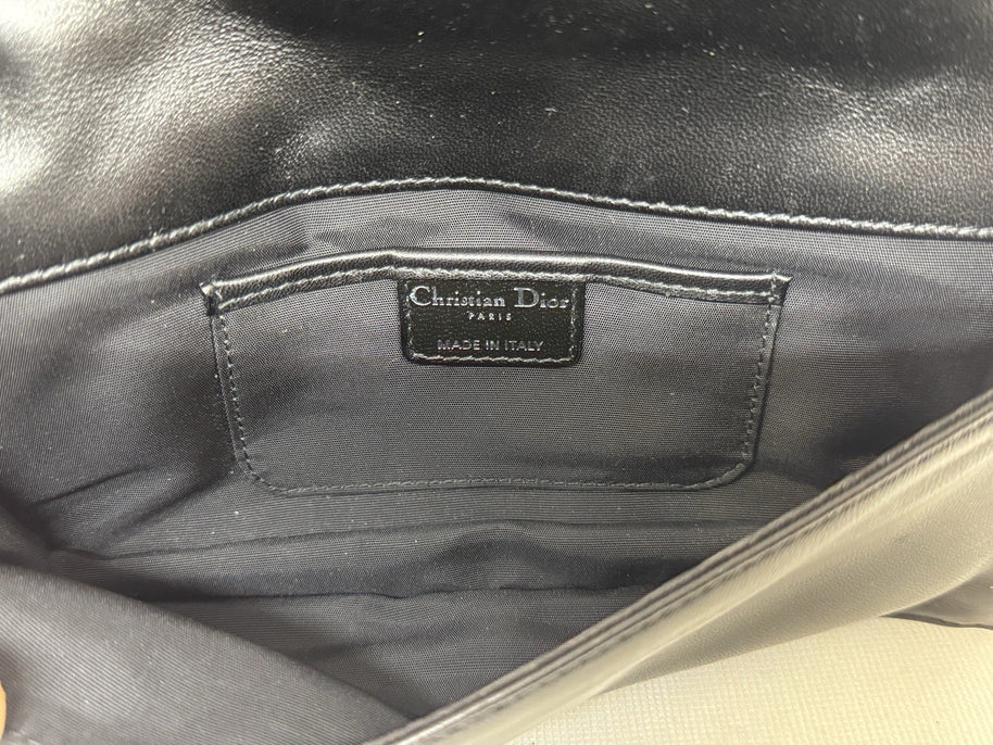 Dior Lady Pouch Clutch Umhängetasche Abend Täschchen Lammleder Schwarz