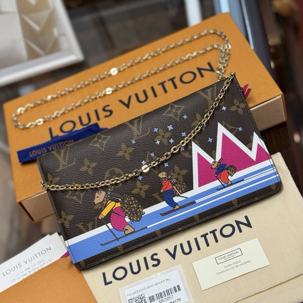 Louis Vuitton M63857 Pochette Weekend X-mas Limited Edition Ski Bär Bear Print